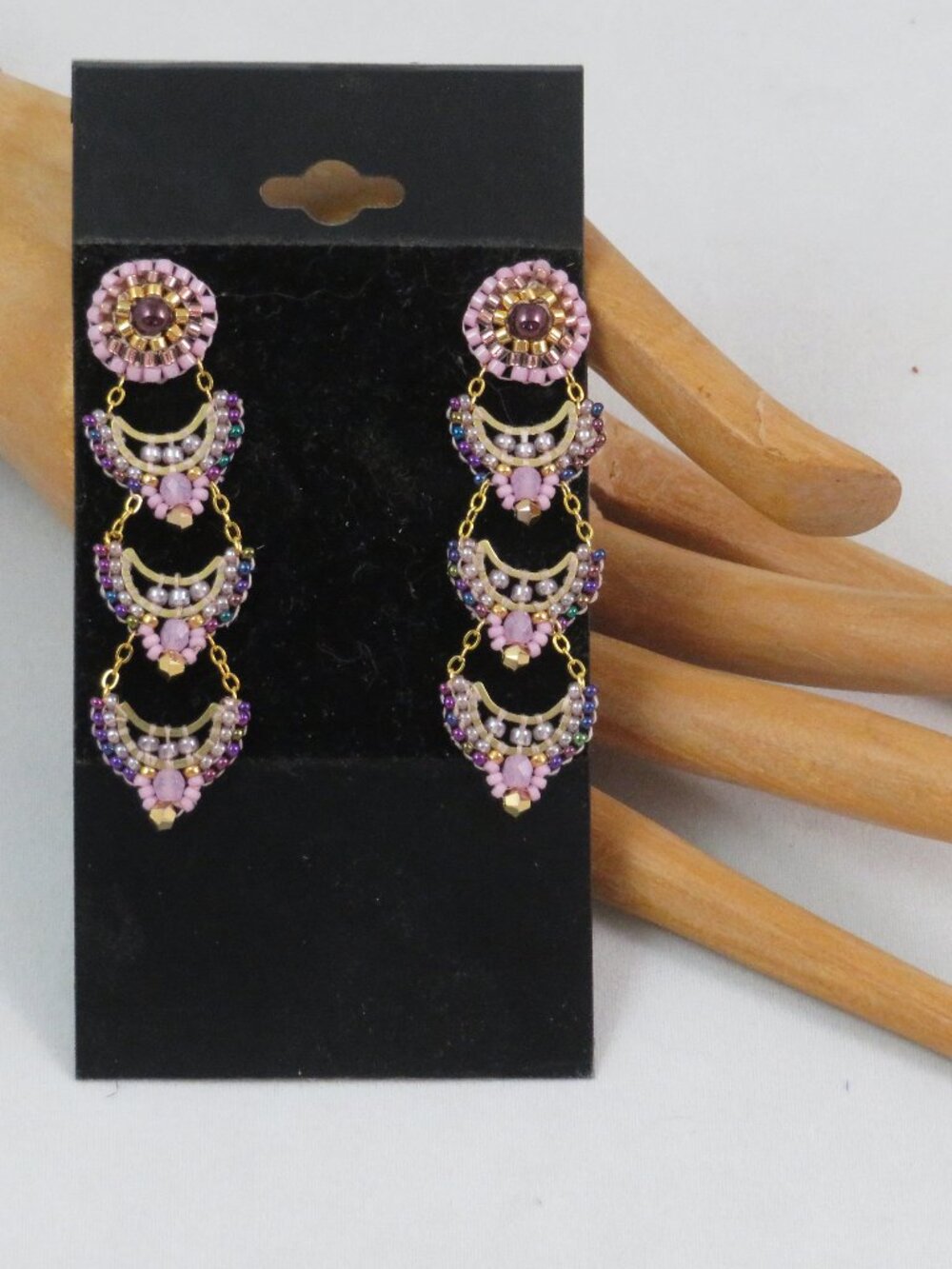 Handmade articulated crystal earrings